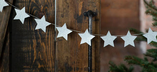 WINTER WHITE GLITTER STARS BANNERStars will be gleaming this Christmas when you hang this glittery star banner. Use it with the winter white fans to complete a stunning mantle piece, or add it to yoMy Mind’s Eye