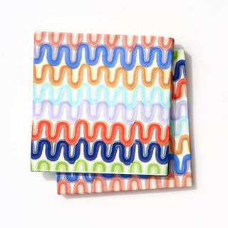 Wavy Lines Cocktail NapkinGet groovy with these fun, colorful cocktail napkins. These can make a great addition to your next table and party!

Size 5" x 5"
Set of 20
Paper Source