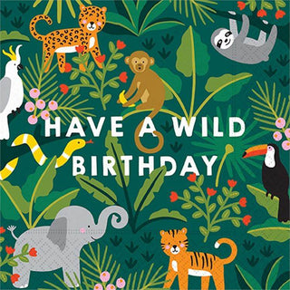 Wild Birthday Luncheon Napkin
Paper Lunch Napkins 
Pack of 16
Approx: 6.5"
Holographic Foil Details 
Not safe for microwave use
Design Design