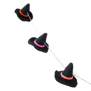 Witch Hat Felt Halloween GarlandI put a spell on you! Cute felt witch hat garland features 8 witch hats with a colorful band. String measures 6' and hats can be adjusted on the length of the stringKailo Chic