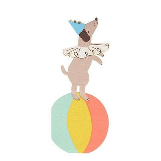 Circus Dog NapkinsThese charming Circus Dog napkins are just perfect for a circus-themed party, or any fun party. Featuring a beautifully illustrated cheeky dog balancing on a colorfuMeri Meri
