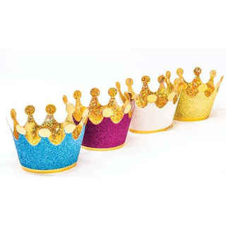 Colorful Mini Crowns8 crowns per package (2 each of 4 colors). 2.5in. Vellum box with insert. Glitter, foil.Party Partners