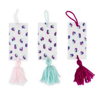 Dot Paper Tag with Assorted Colored Tassels