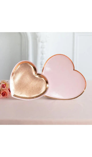 Large Heart Disposable Paper Party Plates - Rose Gold
Set a fancy table with these large decorative paper plates, perfect for all kinds of entertaining. The posh rose gold accents give an attractive look to the heart sWeedingstar