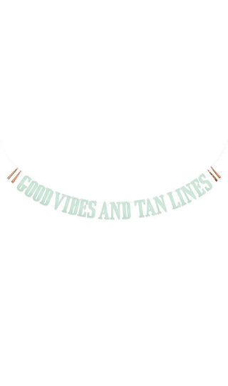 Bachelorette Party Banner - Good Vibes
Deck out your party with this cool, mint green paper banner. The "Good Vibes" word pennants are a fun, decorative way to welcome your guests and pull together a beaWeedingstar