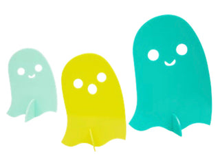 Acrylic Ghost DecorationsA rainbow of ghosts to decorate your mantel, shelves, or table top!
Add some color and excitement to your decorations this Halloween. These colorful, standing acryliKailo Chic