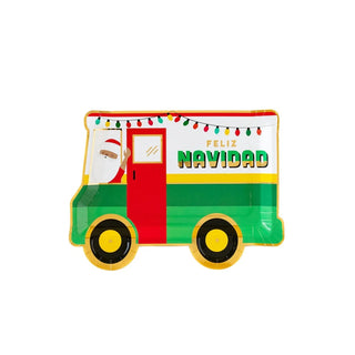 CHRISTMAS TACO TRUCK SHAPED 9" PAPER PLATES