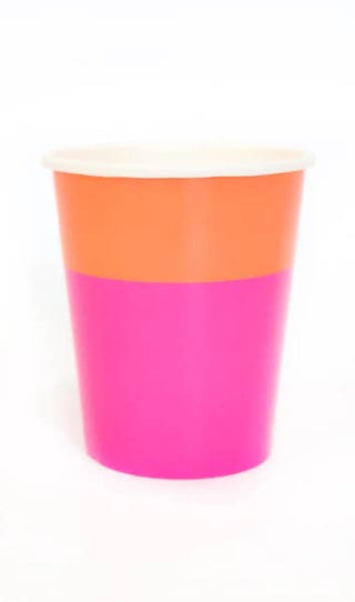 Dark Pink and Coral Color Blocked Cups