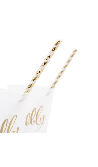 Gold Foil X&Os Paper Drinking Straws by Weedingstar