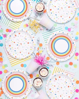 Double Rainbow Small Party PlateAdd a splash of color to any kid's birthday party with our Double Rainbow Small Party Plates! These vibrant plates are the perfect size for little hands and make cleKnot & Bow