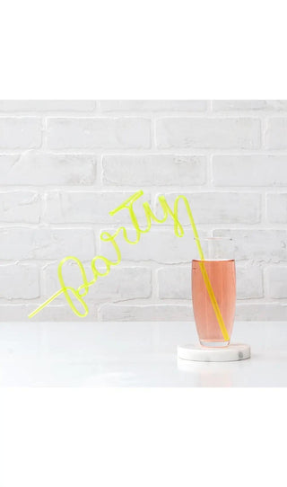 Bachelorette Party Silly Straw - PartyAll of the fun and delight of silly straws with a bachelorette twist. The lime green straw is curved into elaborate twists and turns that write out the word "Party."Weedingstar