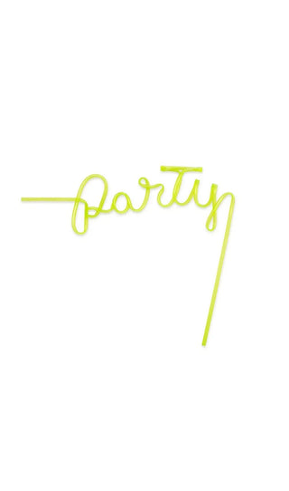 Bachelorette Party Silly Straw - PartyAll of the fun and delight of silly straws with a bachelorette twist. The lime green straw is curved into elaborate twists and turns that write out the word "Party."Weedingstar