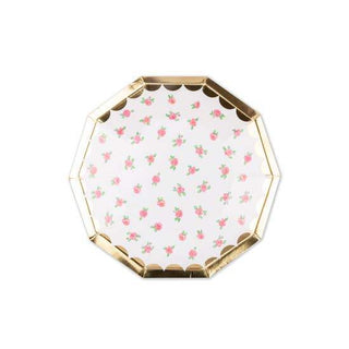 Lola Dutch Tea Rose Small PlatesFresh from the garden! Featuring a sweet tea rose pattern and gold foil-pressed elements, these Lola Dutch plates are ready for all the tea parties! 
• Inspired by tDaydream Society