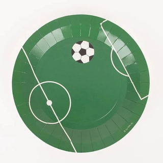 Soccer Plates- 8 paper plates- Patterns: football- Size: 23cm- Designed in Paris- Made in Europe- FSC paper dyed with vegetable ink.- To be thrown in the recycling bin according My Little Day