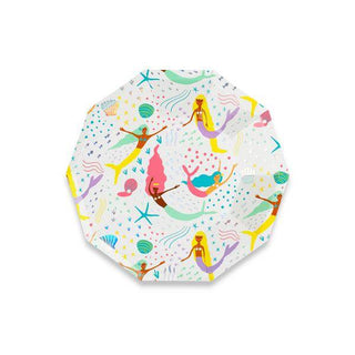 Sea Small Platesshell yeah! featuring fun colors and holographic silver foil-pressed elements, these plates are made for a mermaid party!

illustrated by carolyn suzuki for daydreamDaydream Society