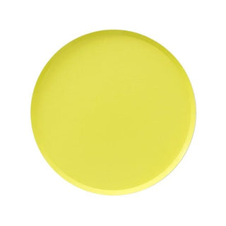 Chartreuse 9in PlatesSet of 8 plates, 
Paper, 9" wide, 
Double sided color, 
Delicate low profile rim, 
Designed in San Francisco.Oh Happy Day